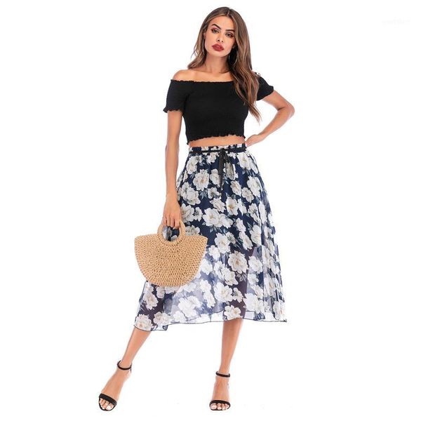 whzhm chiffon flower printed skirts women a-line floral blue sashes elastic waist casual party feminina clothes skirt1, Black
whzhm chiffon flower printed skirts women a-line floral blue sashes elastic waist casual party feminina clothes skirt1, Black