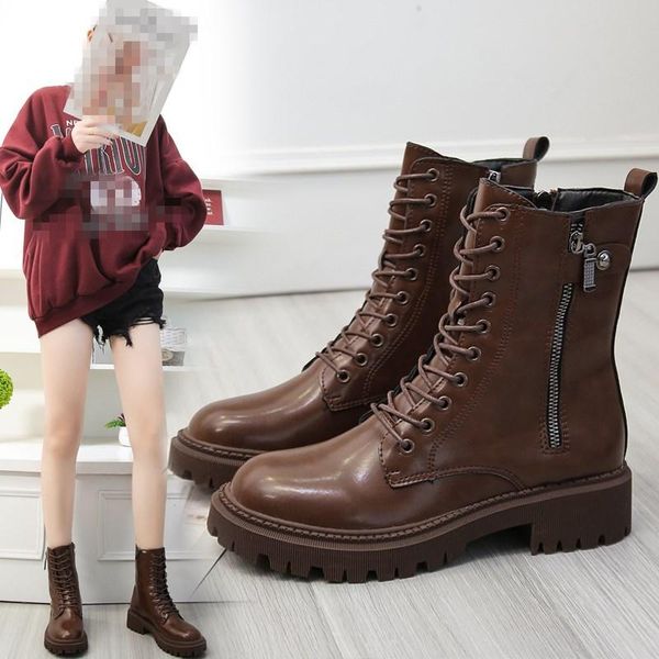 eoeodoit autumn winter cotton padded boots warm inside med heel leather calf booties side zip lace up moto boots, Black
eoeodoit autumn winter cotton padded boots warm inside med heel leather calf booties side zip lace up moto boots, Black