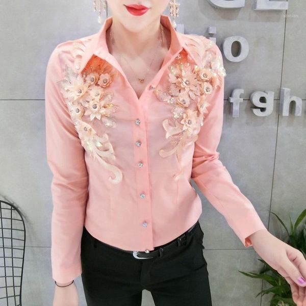 women's blouses & shirts 2021 spring korean clothes appliques blouse womon diamonds button woven nylon bottoming shirt women long sleev, White
women's blouses & shirts 2021 spring korean clothes appliques blouse womon diamonds button woven nylon bottoming shirt women long sleev, White