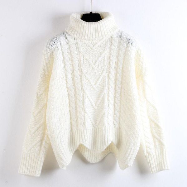 new high-necked 2021 pullover's loose woman's sweater short thick female's wool nqec, White;black
new high-necked 2021 pullover's loose woman's sweater short thick female's wool nqec, White;black