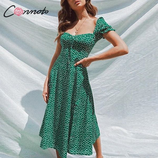 conmoto summer vintage party dress square collar ruffle elegant dress beach female green mid dresses vestidos y200101, White;black
conmoto summer vintage party dress square collar ruffle elegant dress beach female green mid dresses vestidos y200101, White;black