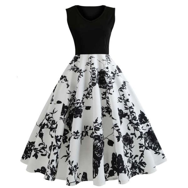 cotton dress 2019v print collar hepburn, Black;gray
cotton dress 2019v print collar hepburn, Black;gray