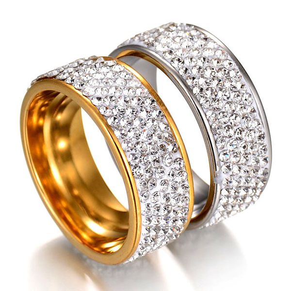 wholesale 5 row crystal rings for women stainless steel female wedding jewelry, Golden;silver
wholesale 5 row crystal rings for women stainless steel female wedding jewelry, Golden;silver