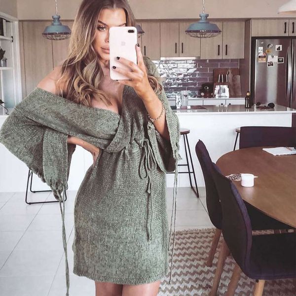 spring 2020 ins lace up isher waistband flared sleeve bandage sweater drs 1010, Black;gray
spring 2020 ins lace up isher waistband flared sleeve bandage sweater drs 1010, Black;gray