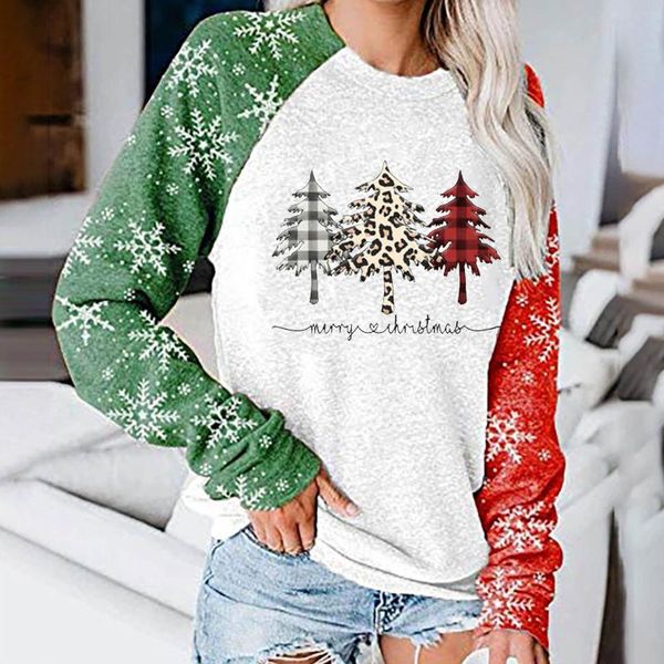 women 2020 new clothing merry christmas color women's loose pattern long sleeve round neck oversieze t-shirt femme, White
women 2020 new clothing merry christmas color women's loose pattern long sleeve round neck oversieze t-shirt femme, White