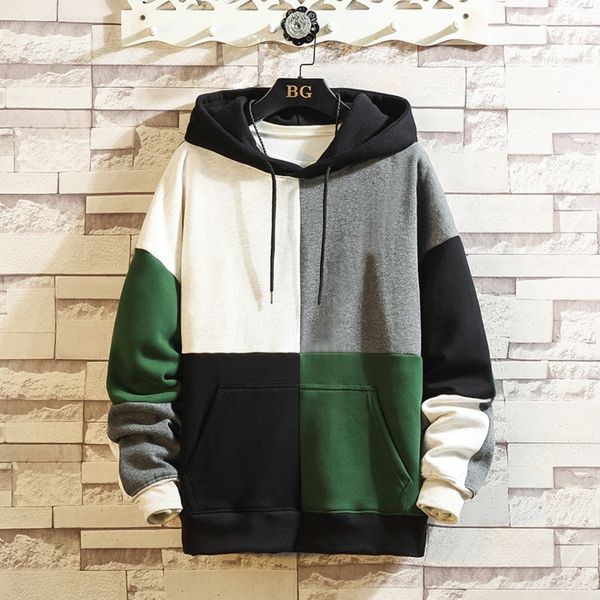 2020 spring and autumn new men's trendy stitching contrast color youth loose casual hooded pullover sweater coat coat sweatersweater sw, Black
2020 spring and autumn new men's trendy stitching contrast color youth loose casual hooded pullover sweater coat coat sweatersweater sw, Black