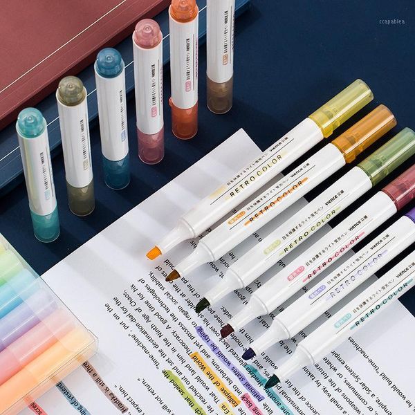 6pcs/set morandi fluorescent pen cute creativity highlighter pen for students colored marker pens kawaii stationery art supplies1, Black;red
6pcs/set morandi fluorescent pen cute creativity highlighter pen for students colored marker pens kawaii stationery art supplies1, Black;red