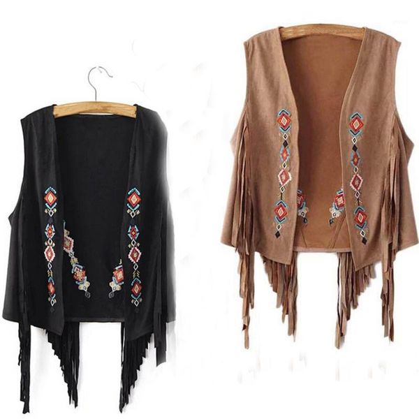wholesale- luck dog women boho chamois embroidered floral tassel short chic cardigan outwear wwg1, Black;brown
wholesale- luck dog women boho chamois embroidered floral tassel short chic cardigan outwear wwg1, Black;brown