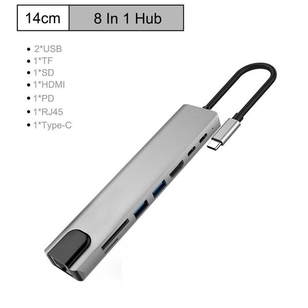 usb hub c hub to muti usb 3.0 hdmi 4k /sd/tf card reader/ pd charging audio /rj45 adapter for pro type-c splitter
usb hub c hub to muti usb 3.0 hdmi 4k /sd/tf card reader/ pd charging audio /rj45 adapter for pro type-c splitter