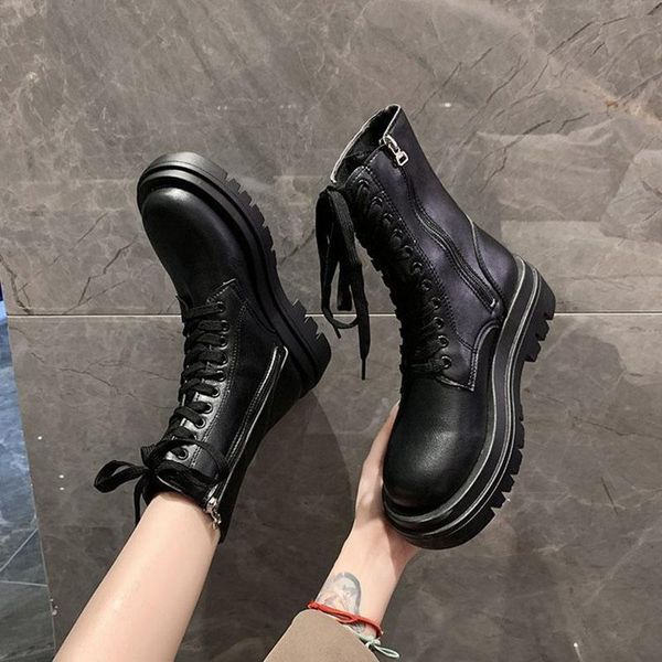 autumn leather ankle boots thick heels women shoes lace up winter platform shoes woman short boots footwear size 35-39, Black
autumn leather ankle boots thick heels women shoes lace up winter platform shoes woman short boots footwear size 35-39, Black