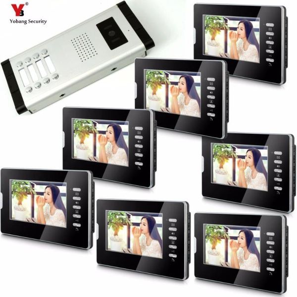 yobang security apartment intercom entry 8 monitor wired 7" color button video door phone intercom system for 8 house
yobang security apartment intercom entry 8 monitor wired 7" color button video door phone intercom system for 8 house