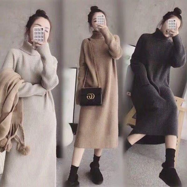 women long sleeve sweater dress women's irregular hem casual autumn winter dress women turtleneck a line length knitted dresses, Black;gray
women long sleeve sweater dress women's irregular hem casual autumn winter dress women turtleneck a line length knitted dresses, Black;gray