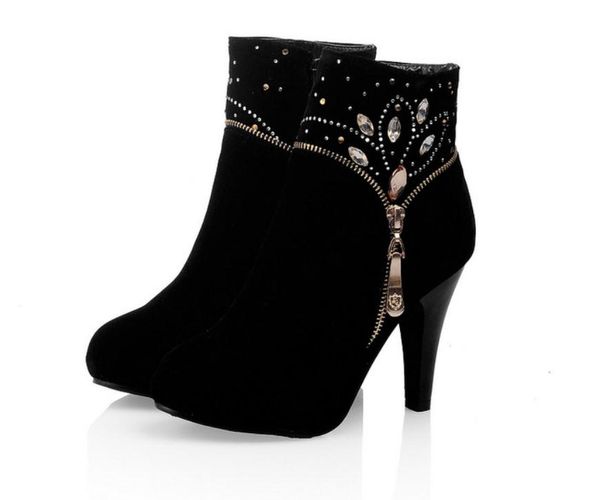 2021 winter with new style fashion high heel fine heel round head waterproof table suede women's boots @8753, Black
2021 winter with new style fashion high heel fine heel round head waterproof table suede women's boots @8753, Black