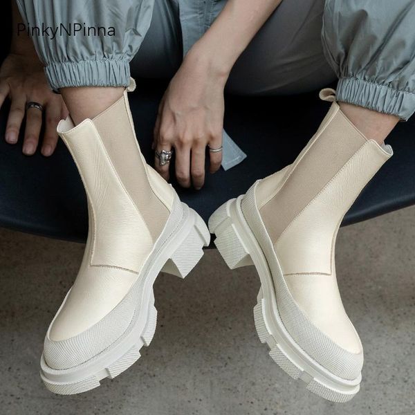 2020 fall new fashion women genuine leather soft elastic band slip on ankle boots platform combat street fight booties, Black
2020 fall new fashion women genuine leather soft elastic band slip on ankle boots platform combat street fight booties, Black