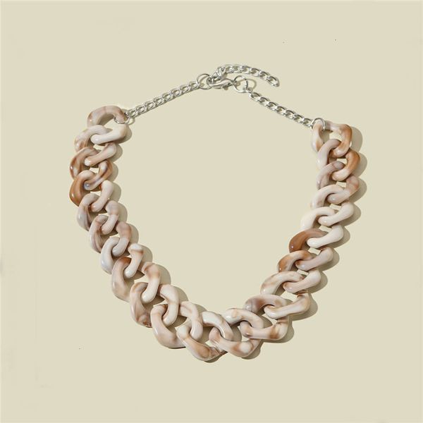 women thick chain resin necklace exaggerated hip hop style personality trend women's clavicle chain 2m3m, Silver
women thick chain resin necklace exaggerated hip hop style personality trend women's clavicle chain 2m3m, Silver