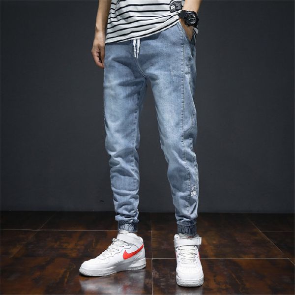 plus size -7xl spring autumn fashion cargo jeans men's loose harem jogger pants light blue drawstring stretch casual trousers q0105, Black;white
plus size -7xl spring autumn fashion cargo jeans men's loose harem jogger pants light blue drawstring stretch casual trousers q0105, Black;white