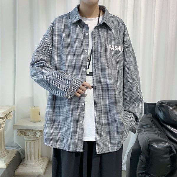 autumn plaid shirt men's fashion letter printing retro casual shirts mens streetwear wild loose long sleeve shirt men s-2xl, White;black
autumn plaid shirt men's fashion letter printing retro casual shirts mens streetwear wild loose long sleeve shirt men s-2xl, White;black