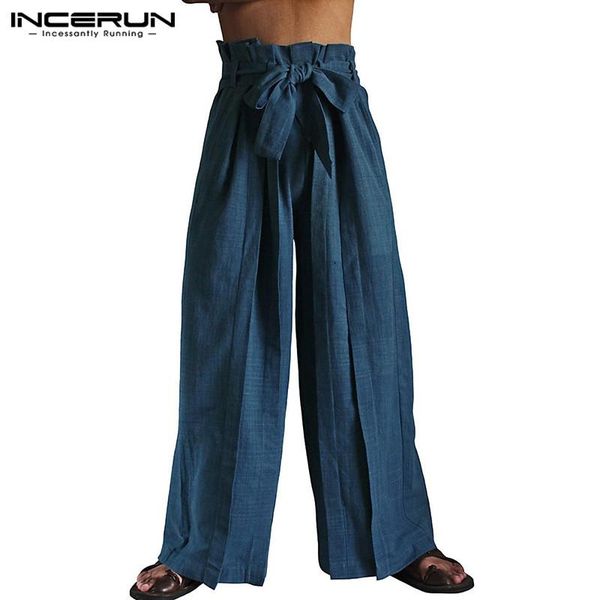 incerun vintage solid mens wide leg pants male leisure cotton with belt high waist joggers loose trousers masculina plus size 7, Black
incerun vintage solid mens wide leg pants male leisure cotton with belt high waist joggers loose trousers masculina plus size 7, Black