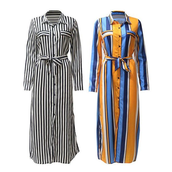 womens long sleeves button down split blouse dress contrast colored vertical stripes v-neck lapel collar belted high waist shirt, Black;gray
womens long sleeves button down split blouse dress contrast colored vertical stripes v-neck lapel collar belted high waist shirt, Black;gray