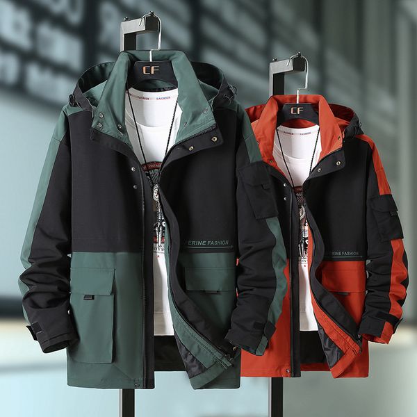 oversized spring and autumn vertical collar color matching zipper black loose casual hooded windbreaker thin coat, Tan;black
oversized spring and autumn vertical collar color matching zipper black loose casual hooded windbreaker thin coat, Tan;black