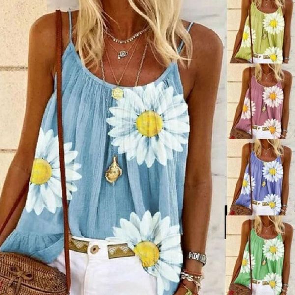 2020 summer women tank female off shoulder shirt printed sleeveless pullover blouse casual camisole sunflower print, White
2020 summer women tank female off shoulder shirt printed sleeveless pullover blouse casual camisole sunflower print, White