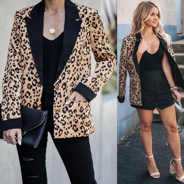 women leopard coat long sleeve jacket casual lapel outwear slim autumn lady 1, Black;brown
women leopard coat long sleeve jacket casual lapel outwear slim autumn lady 1, Black;brown