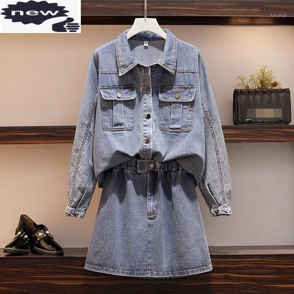 spring new slim single breasted denim jacket a-line skirt women two piece plus size 4xl street sweet jean short skirts set1, Gray
spring new slim single breasted denim jacket a-line skirt women two piece plus size 4xl street sweet jean short skirts set1, Gray