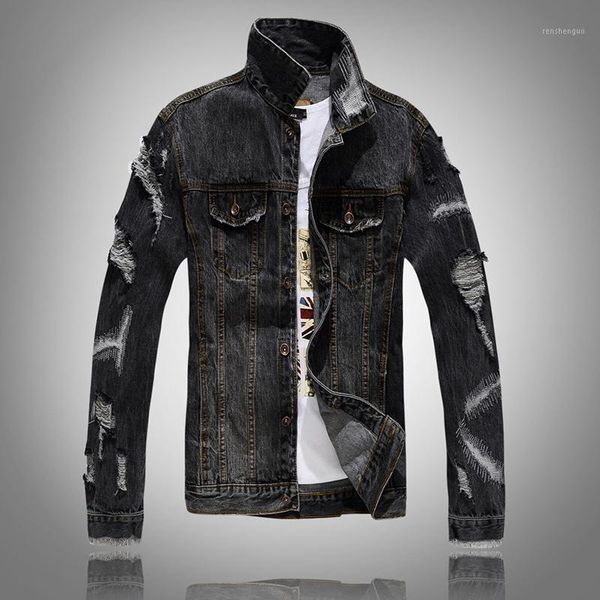 2020 new men ripped hole denim jacket loose large size casual couple coats gray black long sleeve spring and autumn high street1, Black;brown
2020 new men ripped hole denim jacket loose large size casual couple coats gray black long sleeve spring and autumn high street1, Black;brown