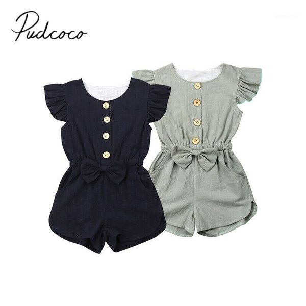 2019 children summer clothing toddler kids girls cotton short romper solid jumpsuit bow clothes outfit sleeveless sunsuit 1-6t1, Blue
2019 children summer clothing toddler kids girls cotton short romper solid jumpsuit bow clothes outfit sleeveless sunsuit 1-6t1, Blue
