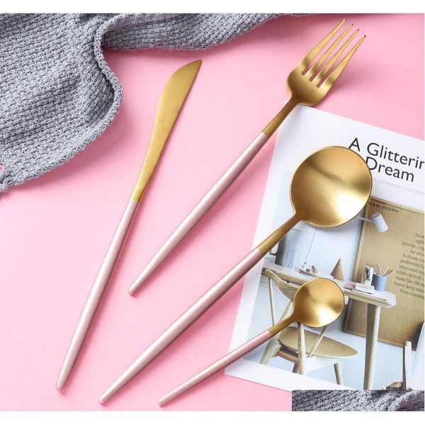 portugal cutlery knife and fork spoon 304 stainless steel western tableware white handle golden pointed tail f qylkpn my_home2010
portugal cutlery knife and fork spoon 304 stainless steel western tableware white handle golden pointed tail f qylkpn my_home2010