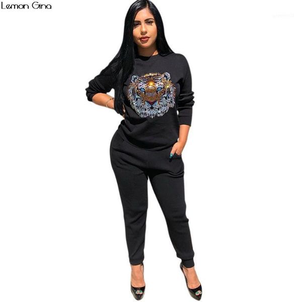 women's two piece pants 2021 autumn long sleeve animal tiger sequined sweatshirt 2pcs women's set sporting suits tracksuit outfits, White
women's two piece pants 2021 autumn long sleeve animal tiger sequined sweatshirt 2pcs women's set sporting suits tracksuit outfits, White