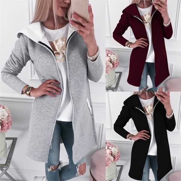 autumn fashion women long jacket solid long sleeve casual hooded sweatshirt coat outwear pocket female coat jacket overcoat y200915, Black
autumn fashion women long jacket solid long sleeve casual hooded sweatshirt coat outwear pocket female coat jacket overcoat y200915, Black
