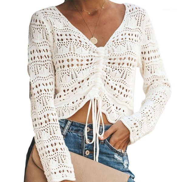 women's polos 2021 women crochet floral shirt hollow out mesh long sleeve bikini cover-up crop 1, White
women's polos 2021 women crochet floral shirt hollow out mesh long sleeve bikini cover-up crop 1, White