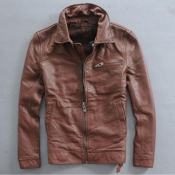 men's leather & faux men's genuine jacket with three pocketsslim fitted turn down collar thick cowskin casual coat men brown black
men's leather & faux men's genuine jacket with three pocketsslim fitted turn down collar thick cowskin casual coat men brown black