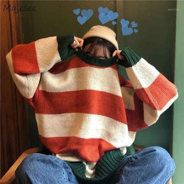 women's sweaters women pullovers autumn striped o-neck oversize simple college style students knitted harajuku sweet all-match chic lei, White;black
women's sweaters women pullovers autumn striped o-neck oversize simple college style students knitted harajuku sweet all-match chic lei, White;black