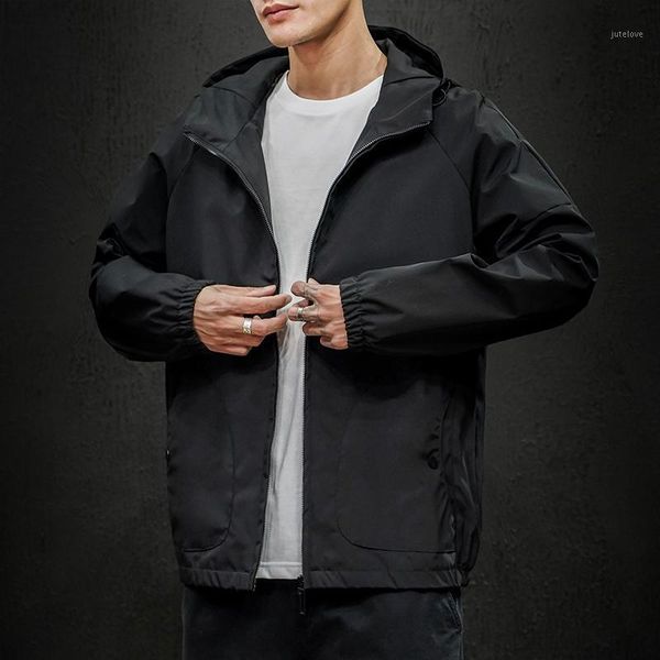 men's jacket 2020 spring new handsome loose hooded jacket sports youth personality fashion trend men's wear1, Black;brown
men's jacket 2020 spring new handsome loose hooded jacket sports youth personality fashion trend men's wear1, Black;brown