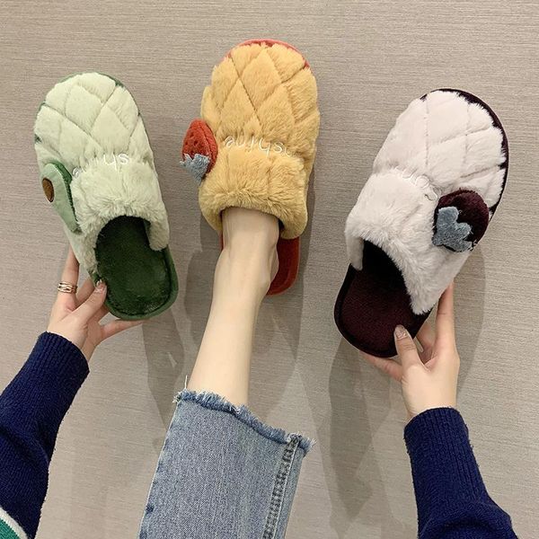 women's winter cartoon strawberry cotton shoes cute fruit plush slippers woman slides warm home shoes ladies furry flip flops, Black
women's winter cartoon strawberry cotton shoes cute fruit plush slippers woman slides warm home shoes ladies furry flip flops, Black