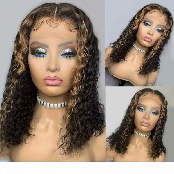 13x6x1 lace front human hair wigs for women blonde highlight color water wave short bob wigs pre plucked, Black;brown
13x6x1 lace front human hair wigs for women blonde highlight color water wave short bob wigs pre plucked, Black;brown
