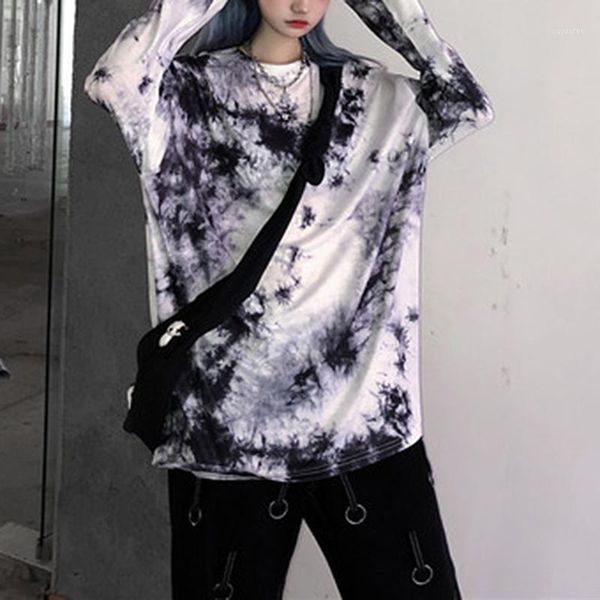2020 tie dye print t shirt women tees o-neck long sleeve female t-shirt streetwear oversized women's casual tshirt1, White
2020 tie dye print t shirt women tees o-neck long sleeve female t-shirt streetwear oversized women's casual tshirt1, White