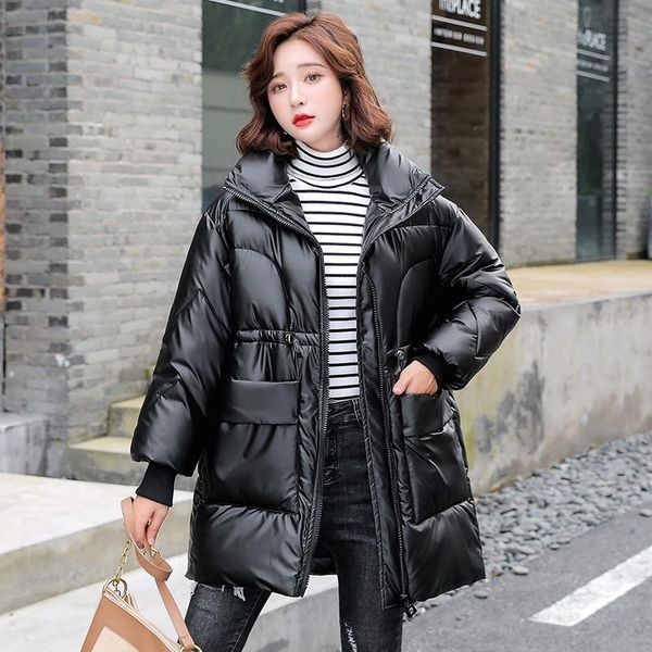 women's down & parkas oversized winter jacket loose shiny long female 2021 stand collar plus size solid casual cotton padded thick coat, Black
women's down & parkas oversized winter jacket loose shiny long female 2021 stand collar plus size solid casual cotton padded thick coat, Black
