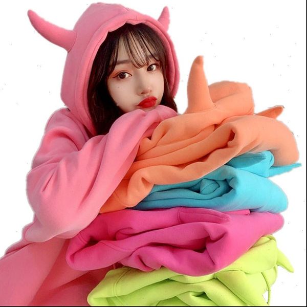 2021 spring devil horn hooded sweatshirt women plus velvet warm loose harajuku hoodies friends match cute pullover, Black
2021 spring devil horn hooded sweatshirt women plus velvet warm loose harajuku hoodies friends match cute pullover, Black