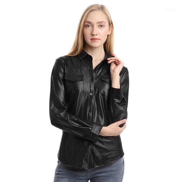pu leather blouse for women 2020 autumn clothing long sleeve shirts and blouses turn-down collar slim shirt chemise femme1, White
pu leather blouse for women 2020 autumn clothing long sleeve shirts and blouses turn-down collar slim shirt chemise femme1, White