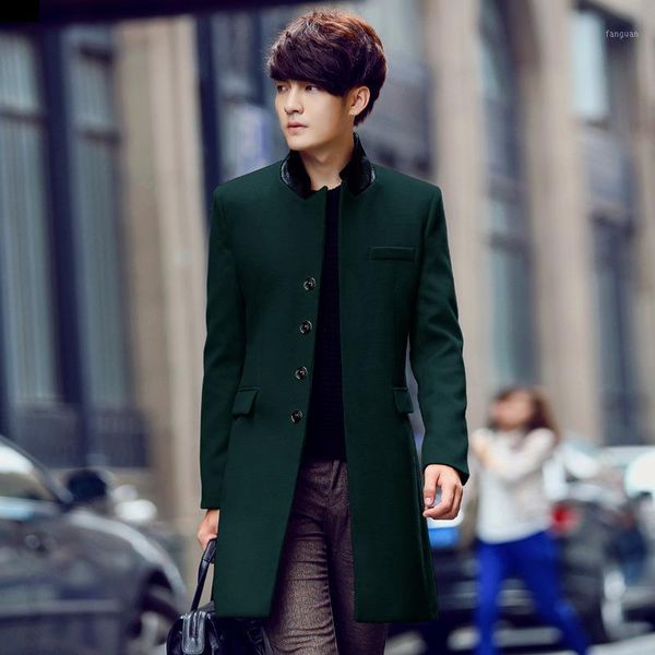 green wool coat men's new autumn and winter solid color slim men casual windbreaker and long sections woolen coat veste homme1, Black
green wool coat men's new autumn and winter solid color slim men casual windbreaker and long sections woolen coat veste homme1, Black