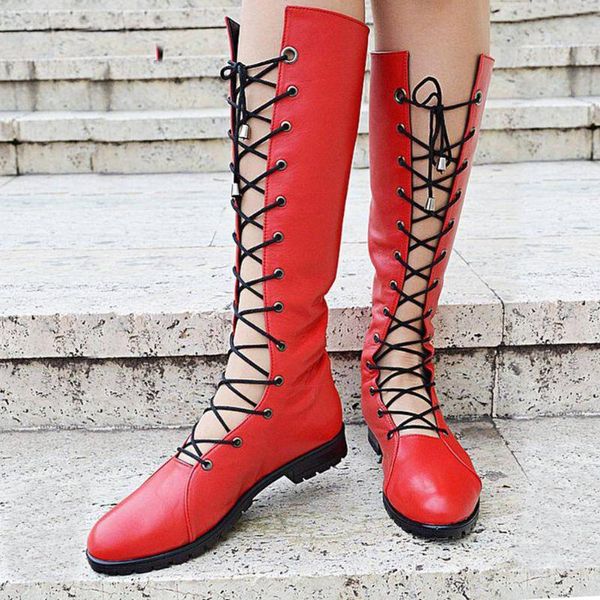 boots brand fashion stylish chic women shoes big size 43 leisure black red shoelaces hollow put riding calf boot
boots brand fashion stylish chic women shoes big size 43 leisure black red shoelaces hollow put riding calf boot
