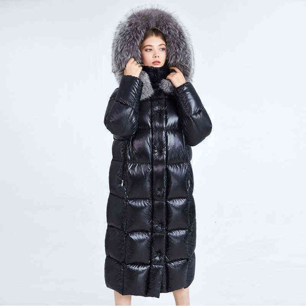 shiny waterproof janveny long puffer down jacket women big real raccoon fur hooded winter duck coat female loose parkas 211102, Black
shiny waterproof janveny long puffer down jacket women big real raccoon fur hooded winter duck coat female loose parkas 211102, Black