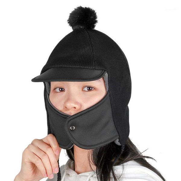 polar fleece trapper bomber hat with earflap adjustable cap windproof warm headgear skiing caps with three-dimensional hat brim1, Black
polar fleece trapper bomber hat with earflap adjustable cap windproof warm headgear skiing caps with three-dimensional hat brim1, Black