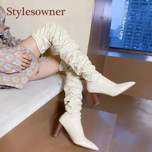 beige black pointed-toe over-the-knee woman motorcycle boots genuine leather fashion all-mtach folds high heels long-tube boots1 
beige black pointed-toe over-the-knee woman motorcycle boots genuine leather fashion all-mtach folds high heels long-tube boots1