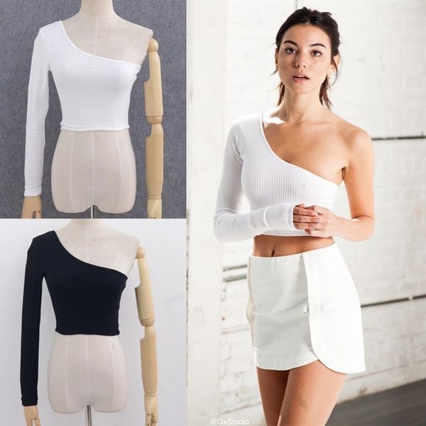 2021 new spring and summer solid short waist off the sleeve diagonal female shoulder 6ieu, White
2021 new spring and summer solid short waist off the sleeve diagonal female shoulder 6ieu, White