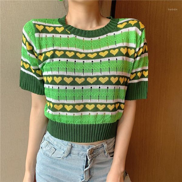 women striped hollow green cropped sweaters new summer short sleeve knitwear shirts female o-neck thin sweater pullover crop, White;black
women striped hollow green cropped sweaters new summer short sleeve knitwear shirts female o-neck thin sweater pullover crop, White;black