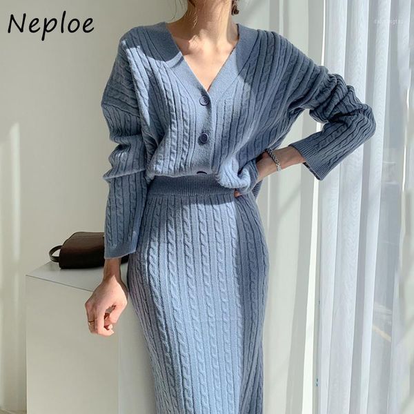 neploe chic elegant suit v-neck twist patchwork knitted sweater women + high waist bodycon skirt autumn winter 2 piece set1, Gray
neploe chic elegant suit v-neck twist patchwork knitted sweater women + high waist bodycon skirt autumn winter 2 piece set1, Gray